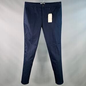 AMI by ALEXANDRE MATTIUSSI Size XL Navy Twill Cotton Flat Front Casual Pants